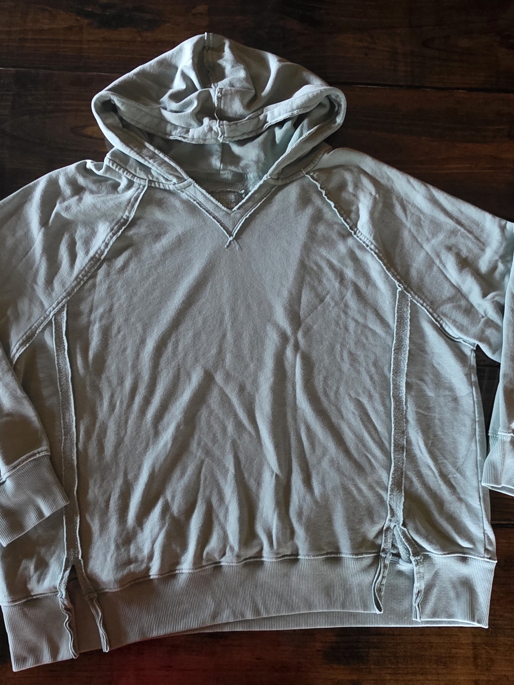 American Eagle Outfitters This Feels Seriously Lived In Sage  Hooded Sweatshirt